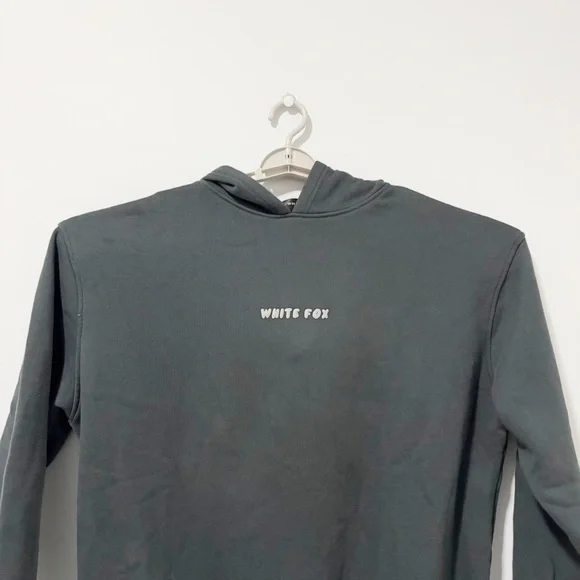 White Fox Boutique Leisure Hoodie Womens Sz L/XL Dark Gray Oversized Sweatshirt - Picture 2 of 8